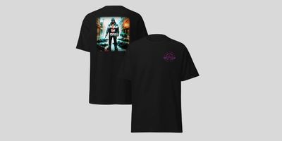 Short sleeves T shirt logo in front art work is back